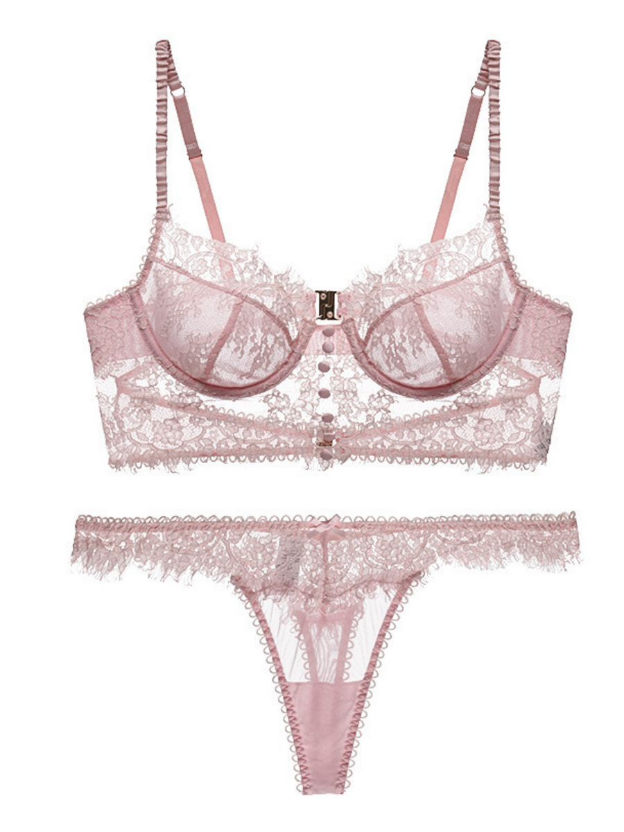 Antonia Buttoned Lace Lingerie Set (4 colors)