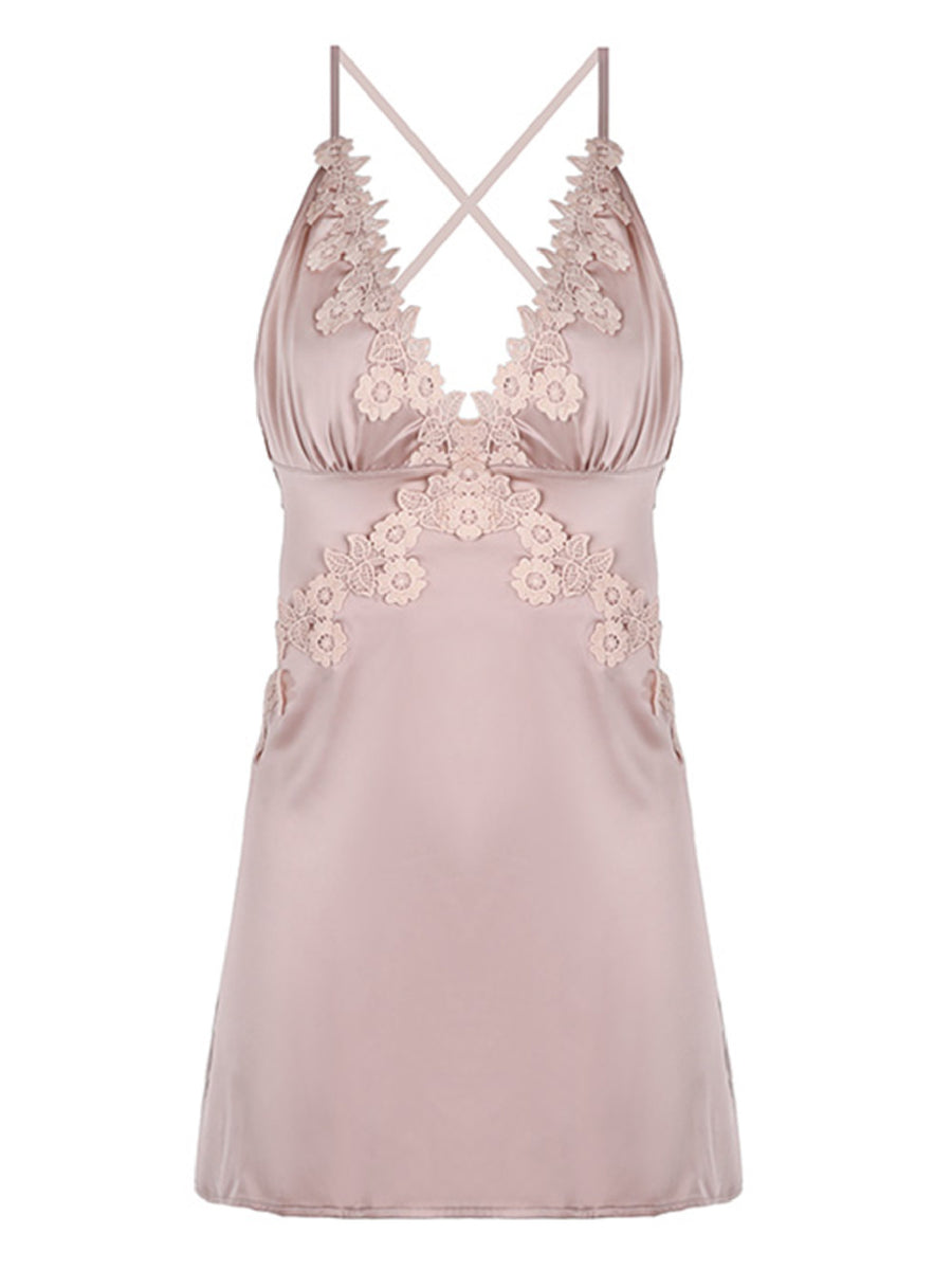 Brittany Cross Lace Mini Slip