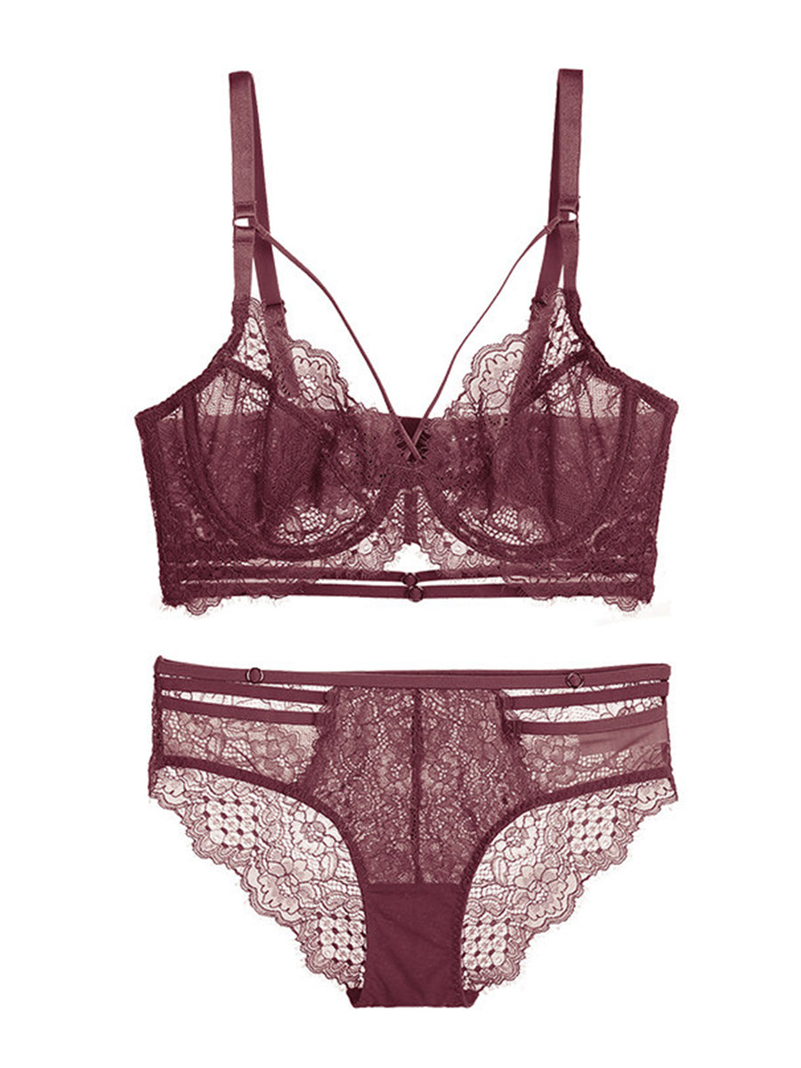 Jovy See-through Lace Lingerie Set (3 Colors) – Kyria Lingerie